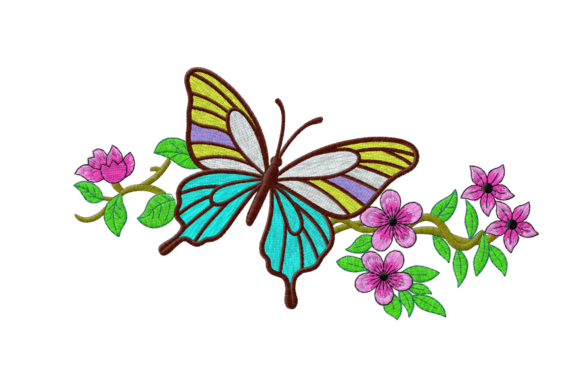 Butterfly with Flowers Embroidery Design Review