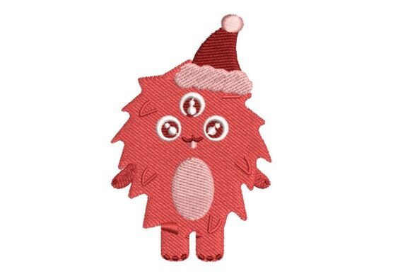 Cute Christmas Monster with Santa Hat Embroidery Design Review