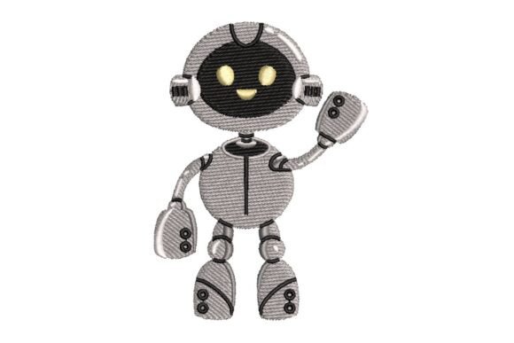 Friendly Waving Robot Embroidery Design Review