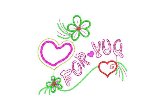 Heart Embroidery with for You Text Review