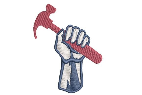 Labor Day Fist with Hammer Embroidery Design Review