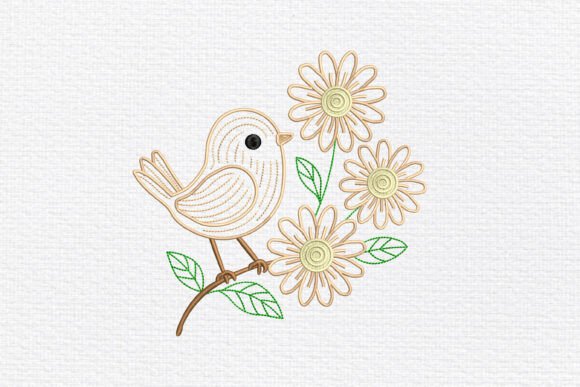 Outline Bird Daisies Embroidery Review