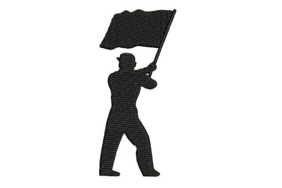 Soldier Holding Flag Silhouette Embroidery Design Review