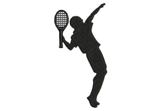 Tennis Player Serving Silhouette Embroidery Design Review